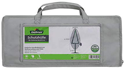 Dehner Schutzhülle für Sonnenschirm bis 2 m, Polyester, grau