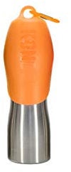 KONG H2O Stainless Steel Dog Water Bottle & Pet Travel Bowl, 25 oz - Orange