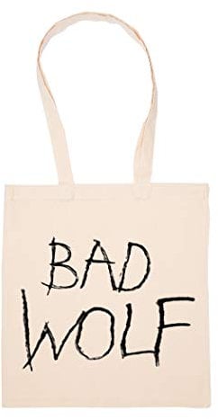 Bad Wolf Written Tasche Wiederverwendbar Einkaufen Lebensmittel Baumwolltuch Tote Reusable Shopping Bag