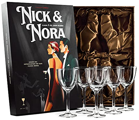 Crystal Retro Nick and Nora Coupe Gläser, 142 ml, 6 Stück