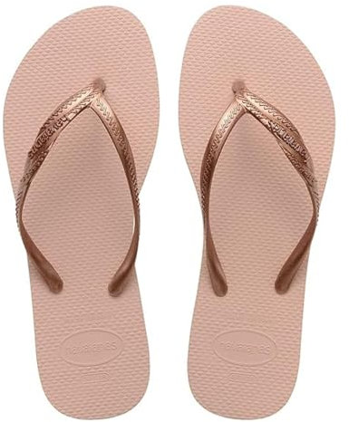 Havaianas - Fantasia, Comfortable, Durable, and Stylish Flip-Flops, Metallic Crossed Straps on the Side, Women, Ballet Rose., 41/42 FR , 43/44 EU