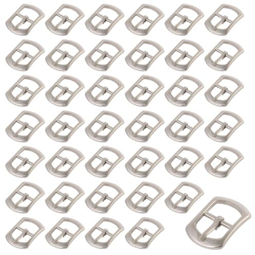 Kaimeilai 40 Stück Rollschnalle, Gürtelschnalle Dorn Schnalle Verschluss, Shuny Schnallen für Damen und Herren, Verzierung Ergebnisse für Taschen, Leder-GüRtel, Schuh (15 * 10mm, Silber)