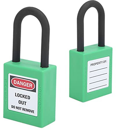 Candado de seguridad, bloqueo de aislamiento, bloqueo de grillete, nylon para exteriores para neumáticos para eléctricos para hidráulicos(verde)