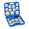MSW MSW-CA-151 Cloches Filtre À Huile Coffret De Clés De Vidange (21 cloches filtre à huile, Douille pour clé à cliquet, Universel)
