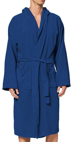 o-day Accappatoio Microfibra Uomo Donna Microspugna 2.0 Salvaspazio Unisex per Adulti con Cappuccio e Tasche Ideale per Viaggio Piscina Palestra Leggero Morbido Effetto Spugna (XL, BLU NAVY)