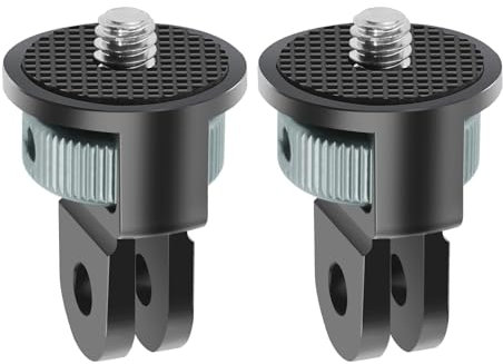 Vkesen Aluminium 1/4 Zoll Adapter für Insta 360 X5/X4/X3/ONE X2, Drehbarer Stativ Halterung Adapter für Insta360 X5/X4/X3/ONE X2, Sony, SJCAM/SJ4000, Xiaomi, Xiaoyi und Anderen Action-Kameras(2 Stück)
