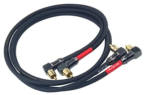 WJSTN-061 Right Angle RCA to Right Angle RCA Cable Male-to-Male RCA Audio Cable 2Pack (2FT)