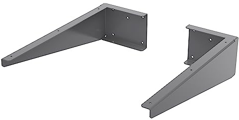 nuie 154048SB Accessory Modern Bathroom Shelf Support Brackets (Pair), Graphite Grey