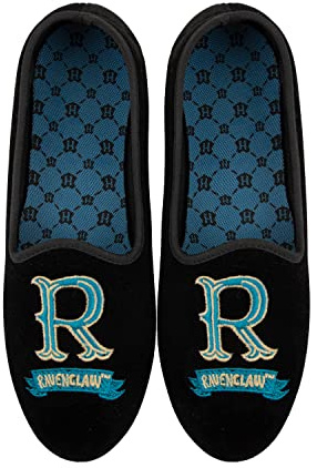 Cinereplicas Harry Potter - Deluxe Ravenclaw Slippers - 6-12 - Official Licensed, Black, 6 UK