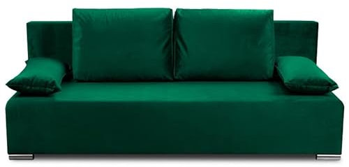 bonni Schlafsofa Ecco Deluxe, Sofa mit Bettkasten und Schlaffunktionn, Klappsofa, Schlafcouch, Bettsofa, Couch vom Hersteller, Couchgarnitur, Sofagarnitur (königlich grün)