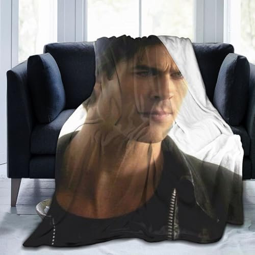 Ian-Somerhalder Kuschelige Plüsch-Thow-Decke, Flanelldecke, Bettwäsche, warmes Fleece, weiche Decke für Sofa, Couch, Wohnzimmer, Büro, Auto, Camp, Stranddecken, 203,2 x 152,4 cm