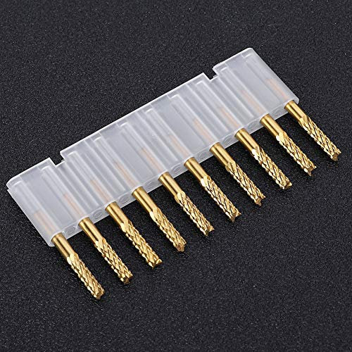 Fraise 3Mm,Fraises Rotatives 3Mm,Fresas 3Mm,Fraise Cnc,Barre De Fraisage De 3,175Mm,10 Pièces De Broyeur D'Extrémité De Carbure De 3,175Mm 1/8 Po De Titank Enduit De Titane Cnc Mèche De Gravure