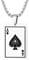 OIDEA Herren Halskette, Hip Pop Pik-Ass Edelstahlkette, mit 56 cm Kette, Silber