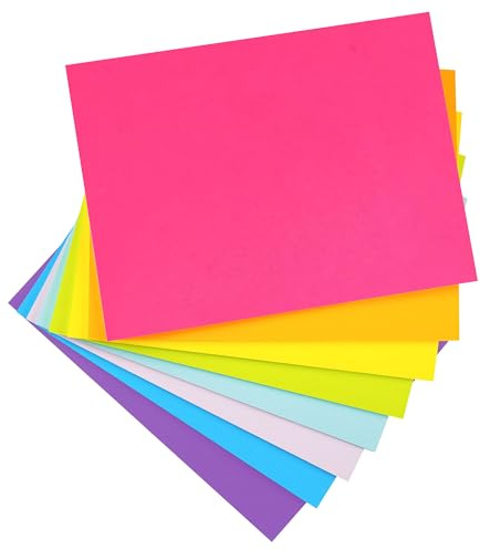 TKTB Super Haftnotizen, 15,2 x 20,3 cm, 8 Blöcke, helle Farben, stark haftender Pfosten, großes rechteckig, geeignet für Schule, Zuhause, Büro, saubere Entfernung, 35 Blatt/Block