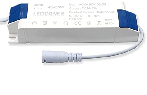 MORYEN LED 40-50W Lámpara de Panel Fuente de alimentación Transformador de iluminación DC24-42V Salida AC85-265V 1200mA 1500mA Controlador Externo LED DC Transformador (Color : 1200ma Dc24-42v, Size