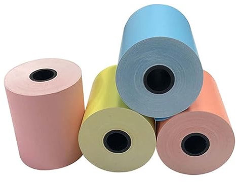 DAVBIR Farbiges Thermopapier, 80 mm x 50 mm, gelb-rosa Farbe, Kassenbonpapier, 6 Rollen 80 mm for Supermarkt-Kassenpapier perfection