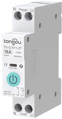 TONGOU Interruttore su Guida DIN Interruttore Smart ZigBee Telecomando e Controllo Vocale Modalità di Temporizzazione Funzione per la Casa Intelligente 16A