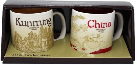 Starbucks Global Icon Serie Kunming und China Demitasse Tassen, 85 ml, 2 Stück