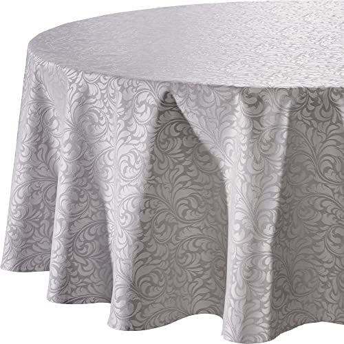Erwin Müller Tischwäsche, Tischdecke Uni, Serie Hamm Silber Größe oval: 160x220 cm - mit hochwertigem Kuvertsaum und Fleckschutz ausgerüstet