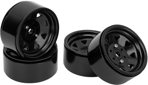 Naroote RC Crawler Felge, 1,9 Zoll RC Felgen 4 Stück Universal Fit 8 Speichen für Redcat GEN8 (Black)