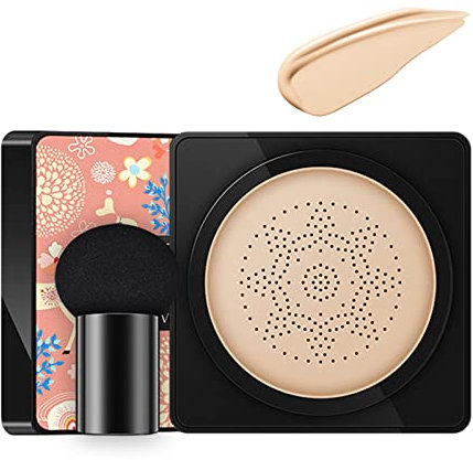 Pilzkopf-CC-Creme, Ultraweiche Pilzkopf-Luftpolster-BB-Creme-Grundierung, Feuchtigkeitsspendend Langanhaltendes Gesichts-Make-up, Wasserfest Aufhellender Pigment-Concealer Für Reife Haut Feuchtigkeits