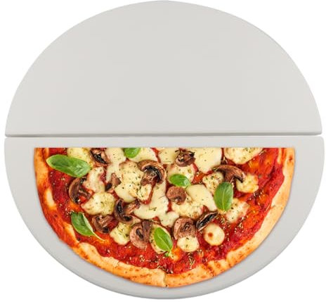 Halbmond-Keramik-Wärmeabweiser für Kamado Joe Classic I, II, III, Big Green Egg Grillteile, 38,1 cm, 2 Stück, Weiß