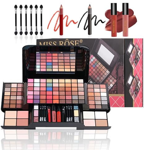 Professionelles Make-up Sets, MKNZOME Schminkkoffer Schminke Set Damen Schminkset Makeup Paletten Kosmetik Lidschatten Lipgloss Geburtstags Weihnachten Geschenkset