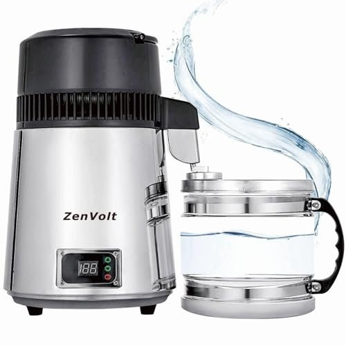 Zenvolt® 4L Water Distiller Stainless Steel -Adjustable Temperature- UK Stock