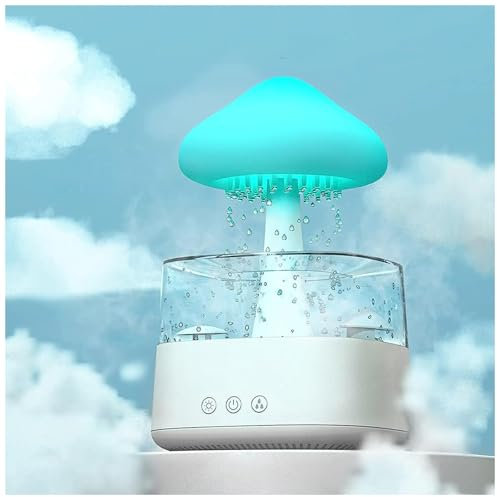 TYBEITAO Cloud Humidifier Rain Drop, 450ml,Timing Function 7 Colors Night Light Diffuser Aroma Table Lamp, Suitable for Bedroom Home Office,White