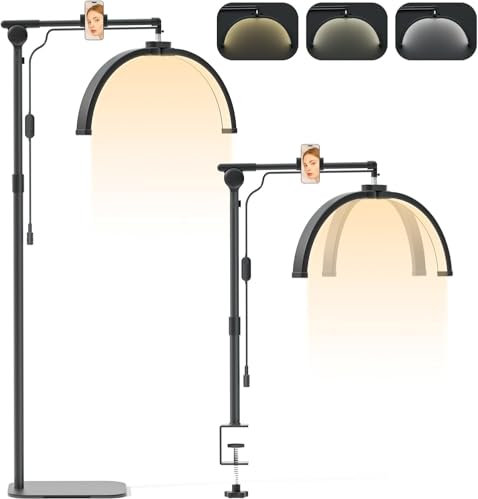 Lampada Estensione delle Ciglia per Estetista,Lampada Mezza Luna,2 in 1 Lampada Estensione delle Ciglia per Tatuatori, Truccatori, Studi di Bellezza, Lapflege di Pelle, Fotografia