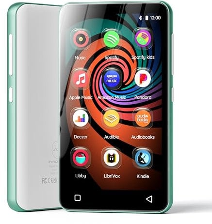 160GB MP3 Player mit Bluetooth und WiFi, innioasis Musik Player mit Spotify, Pandora, Amazon Music, 4 Touchscreen Android MP4 MP3 Player für Kinder mit Libby, Audible, Spotify Kinder (Grün)