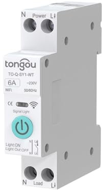Disyuntor WiFi Interruptor Inteligente 1P 6A 10A 16A 20A 25A 32A 40A 50A 63A Interruptor WiFi de Control Remoto Inalámbrico para el Hogar Inteligente (6A No Metering)