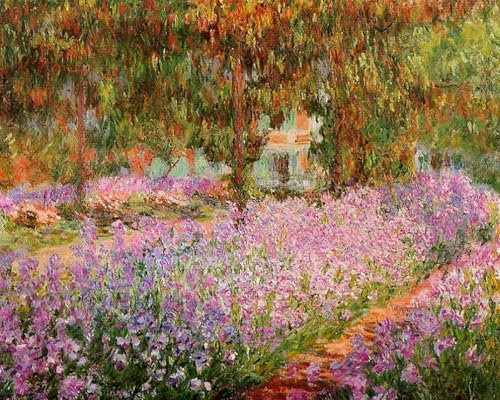 ZHXXFD Peinture Par Numero Adulte Enfant Paysage Tableaux Célèbres Avec Cadre 40X50CM Irises In Monet'S Garden - Claude Monet,B27