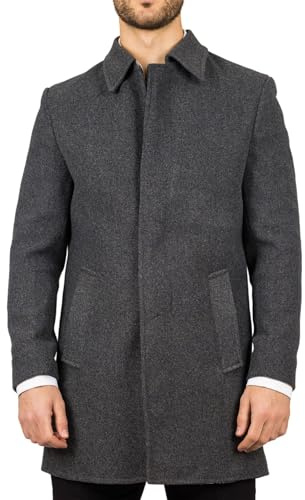 TruClothing Men's Overcoat Classic Collar Wool Blend Classic Trench Coat Winter Jacket
