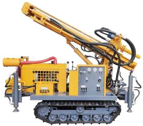Crawler-Type Hydraulic Rotary Deep Water Well Drilling Rig with Air Compressor | Drills Depths Over 200m for Efficient Water Borehole Drilling