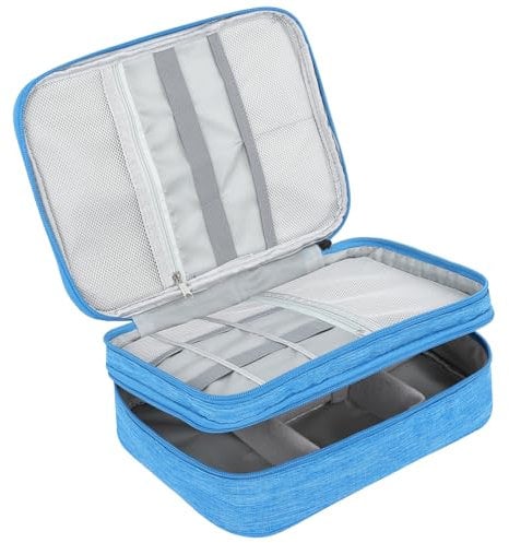 AiQInu Organizer Cavi Borsa da Viaggio Organizzatore Cavi Resistente All'acqua Portatile Porta Cavi Organizer per Caricatore, Chiavetta USB, Auricolare, Power Bank, Hard Disk, Scheda SD