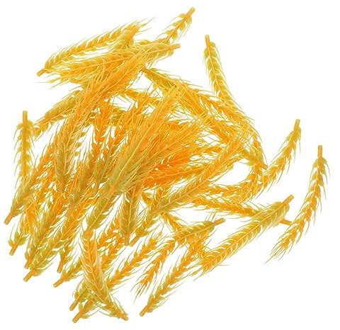 IMIKEYA 50pcs Artificial Craft Wheat Ear Bouquets Dried Wheat Stems Decorative Straw Landscape Fake Craft