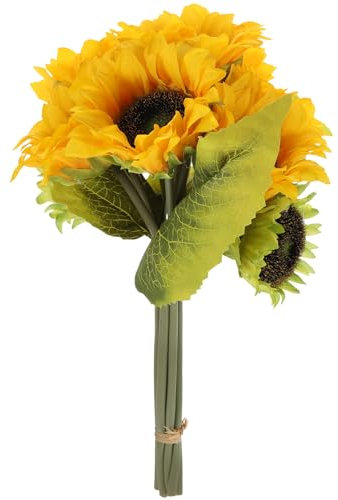 Alipis Bouquet Da Sposa Con Girasoli Fiori Finti Per La Sposa Accessorio Per La Damigella Donore Per La Decorazione Del Matrimonio