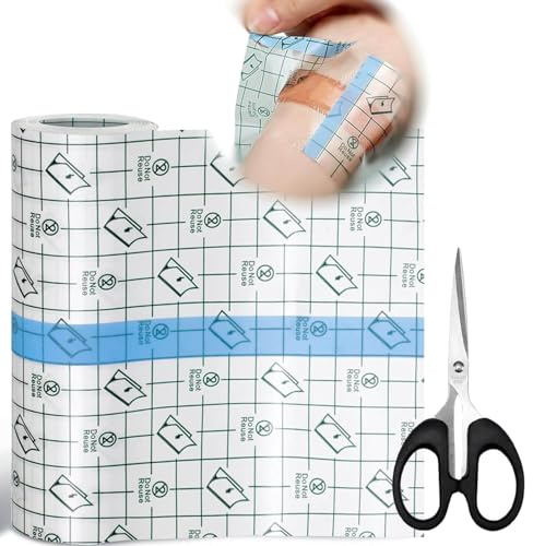 Ptyism Tattoo Second Skin 15cm*5m Second Skin(With Scissors) Waterproof Bandage 丨Second Skin Tattoo Cover,Clear Plaster for Tattoo for Wrists, Shoulders, Arms, Wound Dressing, Protective Shield