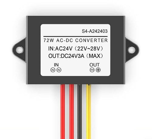 3A Stromwandler, Spannungsadapter, AC-DC Gleichrichter, AC 24V auf DC 24V Konverter, Step-Down-Netzteilmodul, Wasserdichter Spannungsregler-Reduzierer, für Fahrzeuge, Audiosysteme