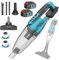Bürstenloser Autostaubsauger für Makita, 10kpa Staubsauger und Luftstaubsammler, 140W Hochleistungs-Handsauger mit 2x5.5Ah Batterien und Multi-Düsen für Auto, Haus, Büro, Haustier
