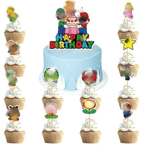 25 Stück Tortendeko,Geburtstag Deko,Tortenfiguren,Cupcake Deko,Party Kuchen Deko,Tortendeko Cartoon Kindergeburtstag,Geeignet für Babyparty,Kinder Geburtstag Party Torte Deko Supplies