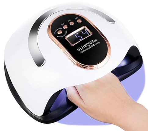 Uv Nail Lamp with 4 Timer Settings, 36 Led Bulbs, 168W Power, Automatic Sensor, LCD Display, Suitable for Home and Salon Use As a Fast Nail Curing Lamp White