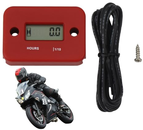 Stundenzähler, induktiver Timer mit Drähten | Drehzahlmesser für Motorradmotor | für Rasenmäher, Schneemobil, Boot, Schneefräse, Quads Hochdruckreiniger