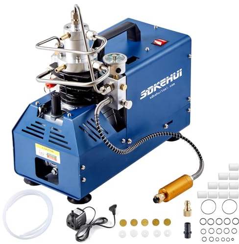 PCP Kompressor 300bar Luftkompressor 4500PSI Hochdruckluftpumpe 1800W Kompressor Hochdruck 30Mpa Tauchkompressor Auto-Stopp AC220 V für Paintball-Luftgewehr PCP-Gewehr Luftpistole Tauchflasche
