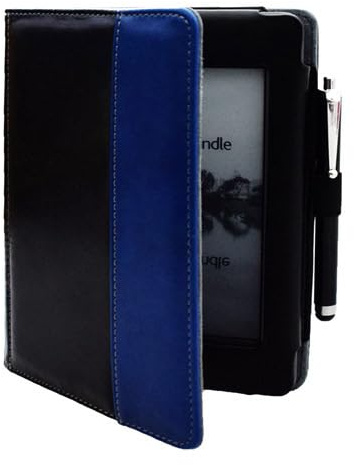 Case for 6 Amazon Kindle Touch (Model:D01200), Soft PU Leather Cover with Auto Wake/Sleep (Black)
