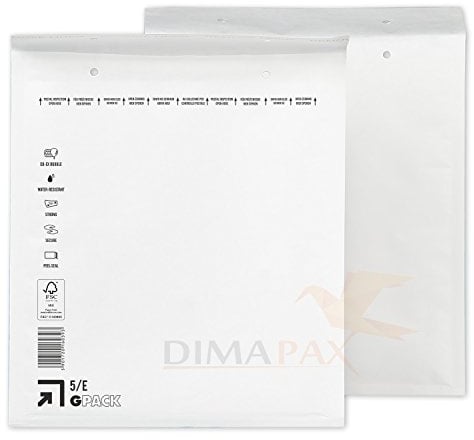 200 x Luftpolstertaschen Versandtaschen braun weiß alle Größen wählbar dimapax (200 x E5, weiß)