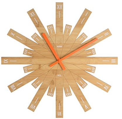 Alessi MDL05 Raggiante Wanduhr - Bambusholz.