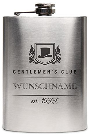 Flachmann Edelstahl 8oz. 237 ml mit individueller Gravur - Gentlemen's Club