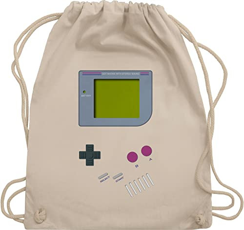 Turnbeutel Rucksack - Karneval & Fasching - Taschen - Gameboy | Nerds I 90s I 90iger I Fastnacht I Fasnacht I Fasnet - Unisize - Naturweiß - retro outfit karnevalsbeutel faschings 90 beutel
